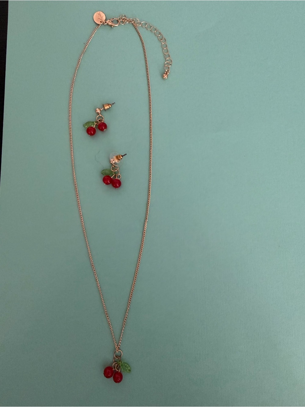 Cherry Necklace & Earring Set